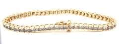 14kt Yellow gold 5.50ctw bar set diamond tennis bracelet