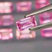 Baguette cut! 2.74ct set of Sapphires with candy pink hues!