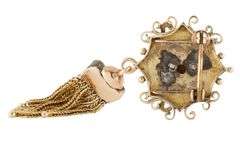 Vintage Seed Pearl Victorian Dangle Fringe Brooch in 9K