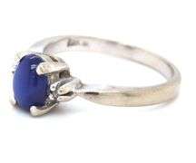 10kt White gold Linde star sapphire ring