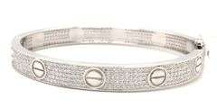 925 Sterling silver cubic zirconia love bangle