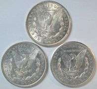 Flashy near mint 1921 P-D-S Morgan Silver Dollars