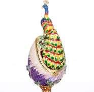 Hand-Painted Peacock Style Fabergé Egg Enamel Trinket Box