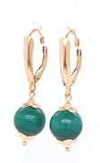14kt Yellow gold Malachite dangle earrings