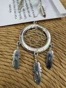 Original Handmade Mosaico Dream Catcher Dangle Earrings 925 Sterling Silver Mexico Artistic Jewelry