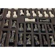 Marble Chess Set with Round Board and Storage Box