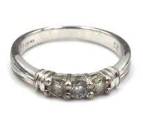 Group lot of 3 Vintage 925 sterling silver cubic zirconia rings