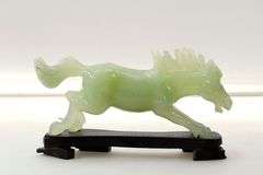 Proud Horse in Bowenite Statue