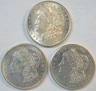 Upper end 1921 P-D-S last year Morgan Silver Dollars
