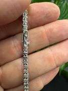 Rhodium Plated 925 Sterling Silver Round Clear CZ Tennis Necklace Bracelet 3mm 24"