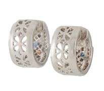 1.25ctw Multi-Color Sapphire and 1.00ctw Diamond Huggie Hoop Earrings in 14K