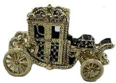 Royal Imperial Black Russian Fabergé Egg Replica with Black Carriage