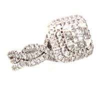 14kt White gold 1ctw invisible set wedding set