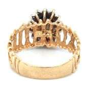 14kt Yellow gold blue sapphire and diamond ring