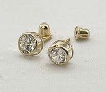 14KT Yellow Gold 1/4 Carat Each Moissanite Pair Of Stud Earrings