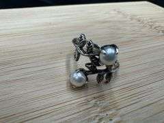 Sterling Silver Simulated Pearl Ring Size 7
