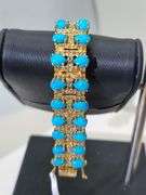 Antique Turquoise Bracelet in Gold Plated Silver