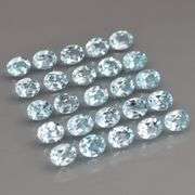 Glittering! 25 piece! 11.40ct full fire sky blue Topaz set!