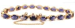 14kt Yellow gold oval Tanzanite link bracelet