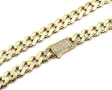 14kt Yellow gold Solid curb chain necklace