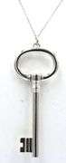 Tiffany & Co large oval key pendant on chain