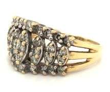 10kt Yellow gold diamond cluster ring