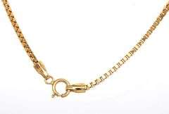 Practical 18K YG Italian Made Box Link Necklace