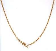 14kt Yellow gold rope chain necklace