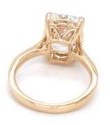 14kt Yellow gold 4.70ct cushion brilliant lab grown diamond engagement ring