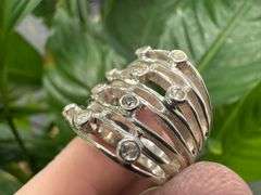 Sterling Silver White Topaz Gemstone Ring Size 7