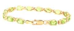 14kt Yellow gold oval Peridot bracelet
