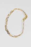 Sterling Silver Tri Colored Braided Herringbone Bracelet 5mm 925 Italy Chain 7"