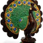 Handcrafted Wooden Dancing Peacock