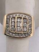 MEN'S CERTIFIED 10K YELLOW GOLD DIAMOND RING