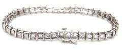 14kt White gold 1.30ctw Illusion set diamond tennis bracelet