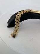 BRAND NEW CERTIFIED MEN'S CUBAN LINK DIAMOND ID BRACELET. 18K GOLD