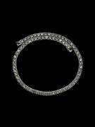 Huge Sparkling 69 Cttw Steel Blue Gray Fire Moissanite White Gold Plate Tennis Necklace