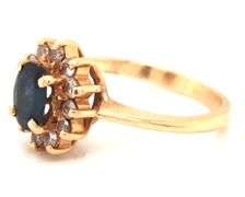 Classic 14K YG Sapphire & Diamond Ring
