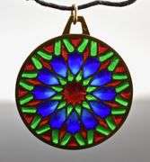 Wonderful 18K Plique-A-Jour "Window" Pendant