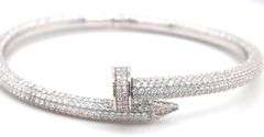 925 Sterling silver cubic zirconia nail bangle bracelet