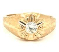 14kt Yellow gold 0.50ct diamond gent's ring