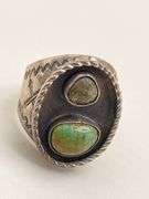 925 Sterling Vintage Natural Turquoise Silver Vintage Native American Featuring Crossed Arrows Stamp