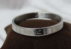 Stainless Steel Silver Color Roman Numeral Bracelet