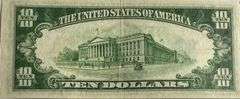 Choice Near Unc $10 1934 A Series North Africa Silver Certificate.