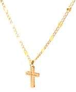 Tasteful 10K YG Cross Pendant on Necklace