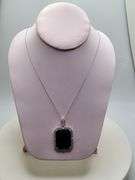 Unbelievable very fine Sapphire and diamond Necklace in Silver – GGA Certified