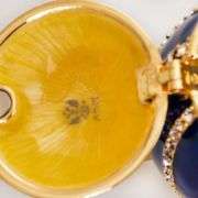 3.2" Twisted Fabergé Egg Replica Jewelry Box – Blue Keepsake Яйцо Фаберже