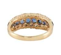 0.95ctw Diamonds and 1.00ctw Sapphire Dome Band Ring in 14K