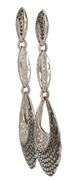 1.50ctw Pave Black and White Diamond Geometric Shaped Dangle Earrings in 14K