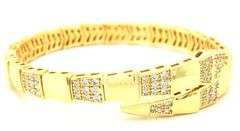 925 Sterling silver cubic zirconia snake cuff bangle